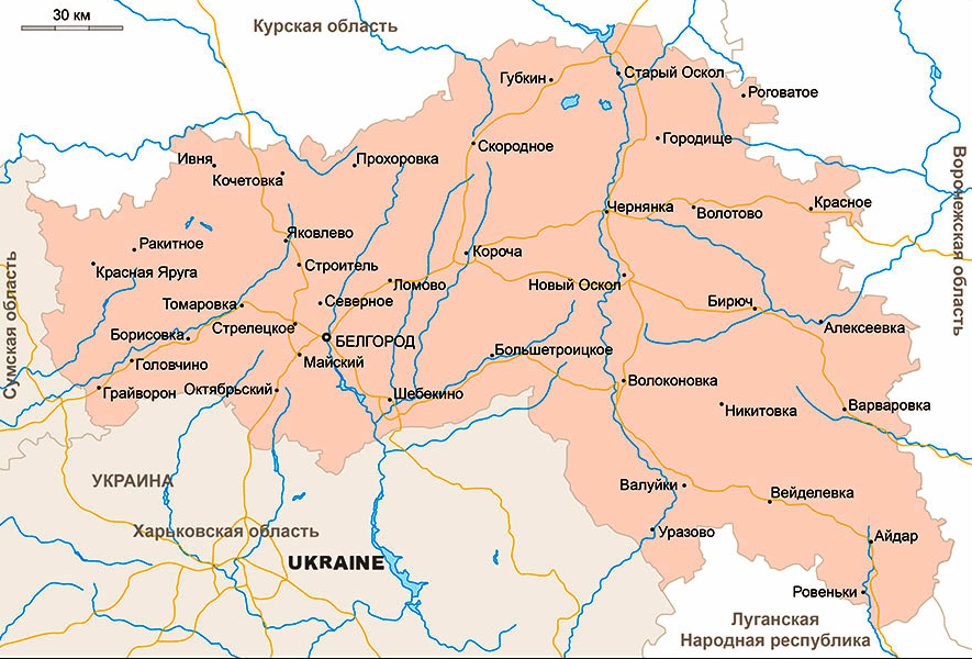 Карта Белгородской области
