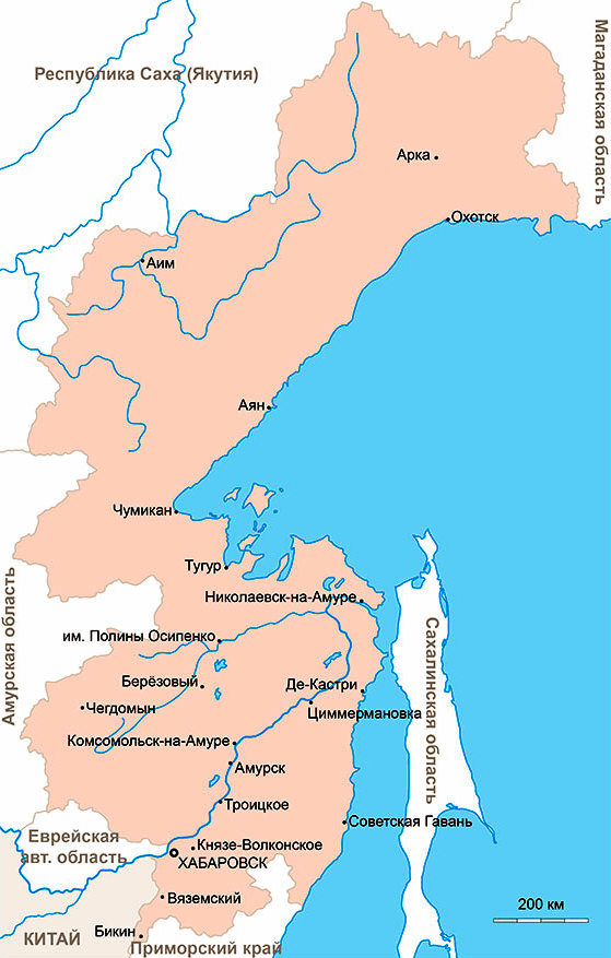 Карта Хабаровского края