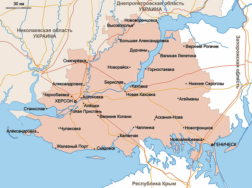 Карта Херсонской области