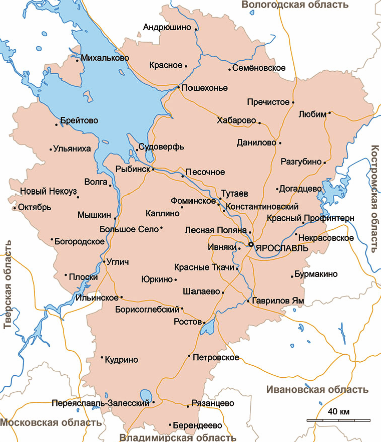 Карта Ярославской области