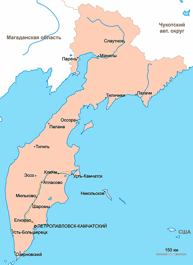 Карта Камчатского Края