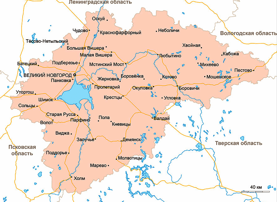 Карта Новгородской области
