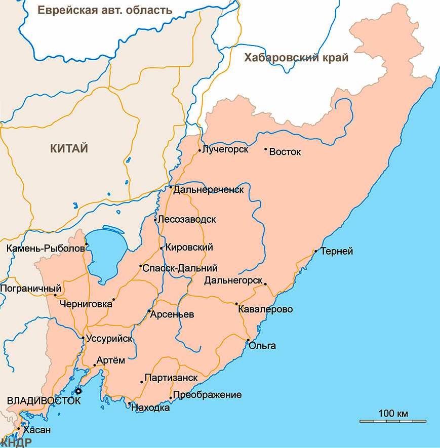 Карта Приморского края