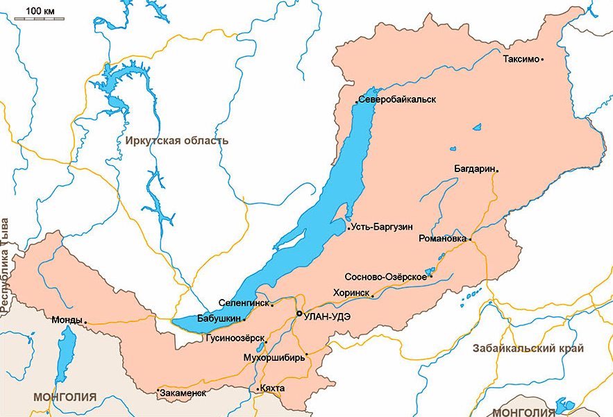 Карта Бурятии