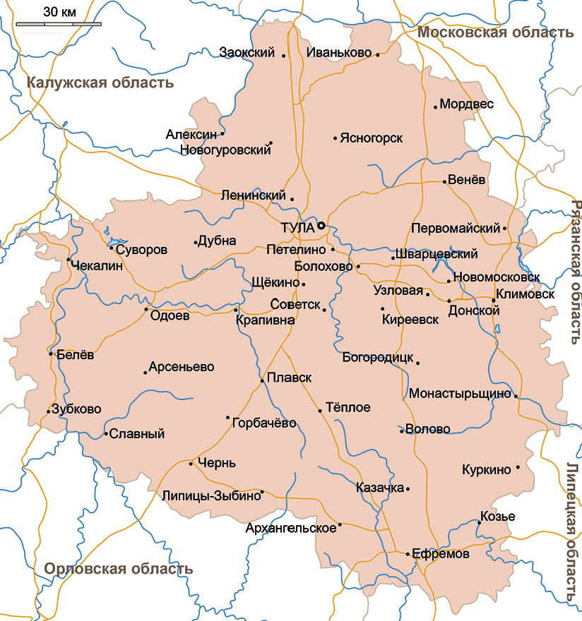 Карта Тверской области