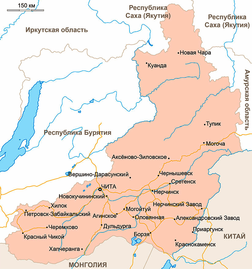 Карта Забайкальского края